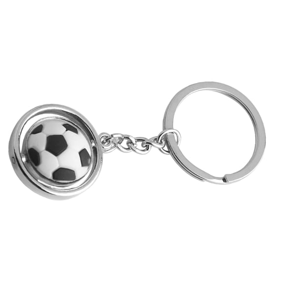 OFFIGAM Metal Soccer Keychain 3D Rotating Design Multi-Color Sports Accessory for Fans and Players