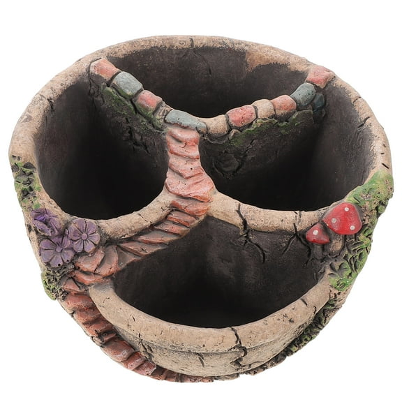 OFFIGAM Flower Pot with Drainage Holes, Multi-Color Cement Planter for Orchids and , 1 Set
