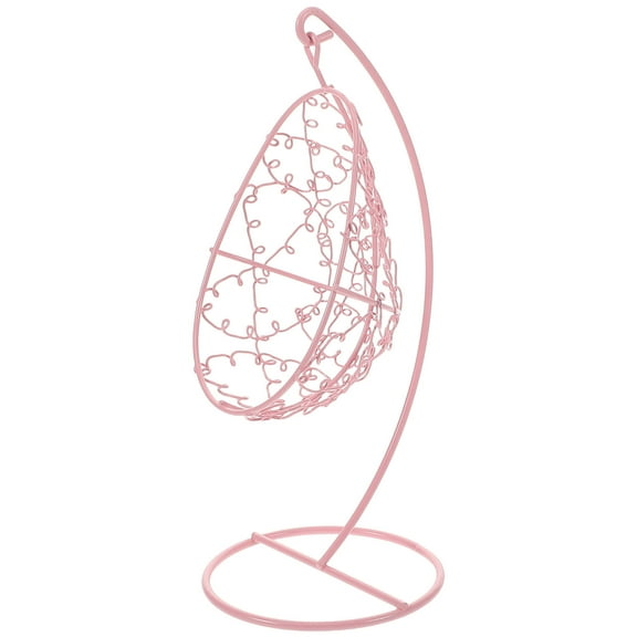 OFFIGAM Swing For Room Dollhouse Accessories Pink Iron 1Set Compact Furniture Ornament For Indoor Decoration