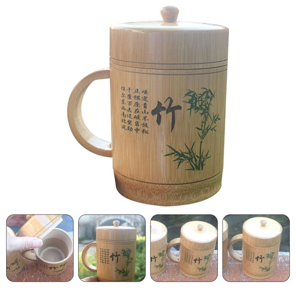 OFFIGAM Teacups Bamboo Chinese Style Teaware Multifunctional 1Pcs