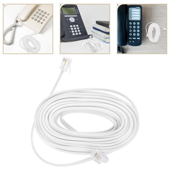 OFFIGAM Telephone Landline Cable White for Office and Home with Reliable Connection