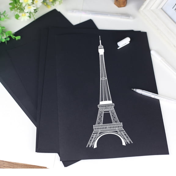 OFFIGAM Thickened Black Hand-Drawn Paper for Notebook Waterproof Durable Fine Arts Black Paper