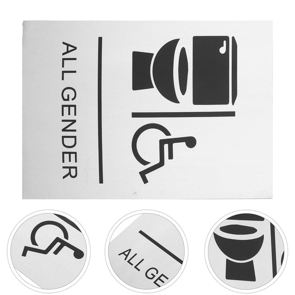 OFFIGAM Aluminum Alloy Restroom Sign with Disabled Wheelchair Symbol for Clear Guidance