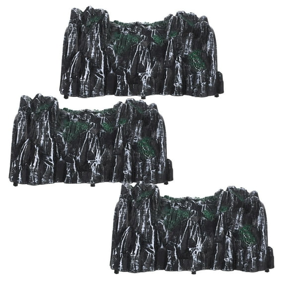 OFFIGAM Miniature Train Tunnel Model Set, 3 Pieces Grey Plastic Simulation Cave for Model Railroads and Dioramas