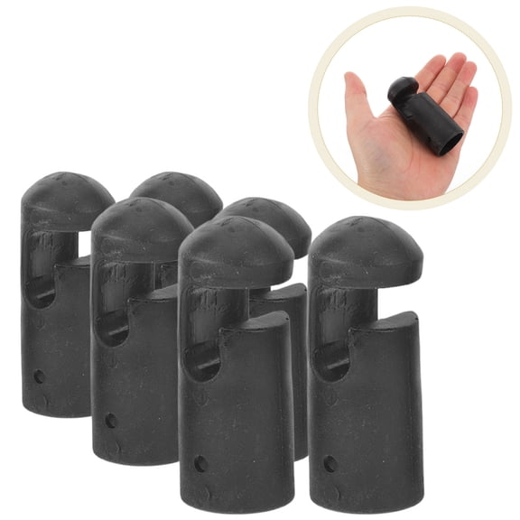OFFIGAM 6-Pack Trampoline Pole Covers, Black Plastic Replacement Safety Caps for Outdoor Trampoline Enclosure Poles