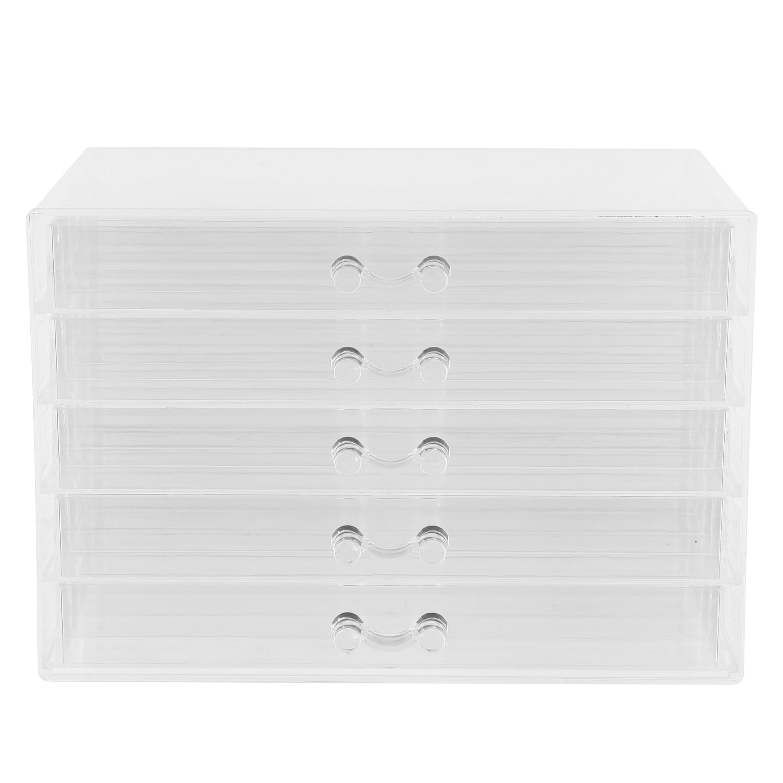 OFFIGAM Clear Plastic Jewelry Organizer for Women with 5 Layer Drawers and Multiple Independent Storage Compartments