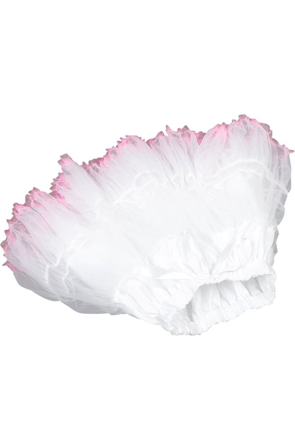 Tutu Skirt Ruffled Pink Edge 76x43cm 29.87x16.90in For Girls Cosplay Costume Stage Performances