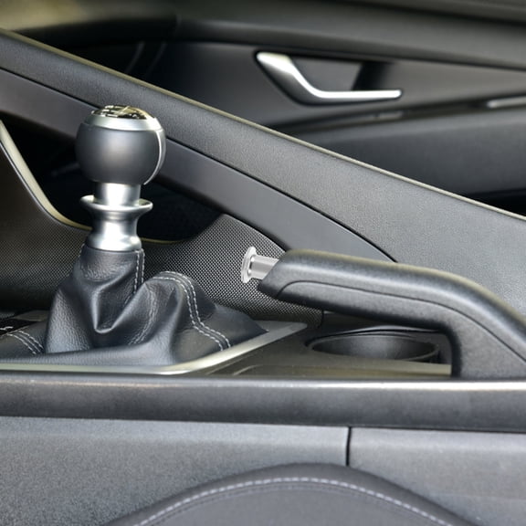 OFFIGAM Aluminum Alloy Drift Button Hand Brake Knob Plated Silver Cover for Universal Vehicle Use