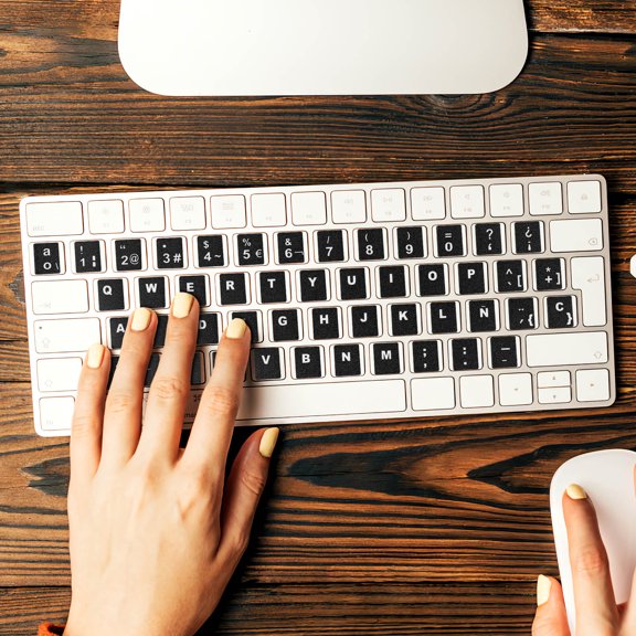 OFFIGAM Universal Spanish Keyboard Stickers Black Protect Keyboard and Enable Spanish Typing for Notebook