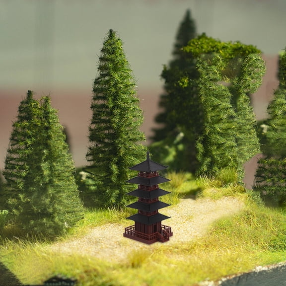 OFFIGAM Versatile Brown Chinese Tower Decor for Indoor Bonsai Garden and Office Display