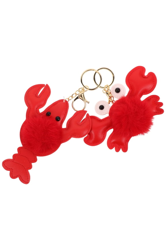 Vibrant Red Lobster Plush Keychain for Bags and Car Decor Comfortable and Durable Material Cute 2pcs