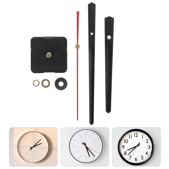 OFFIGAM Black Clock Mechanism with Mute Movement for DIY Wall Clock Parts