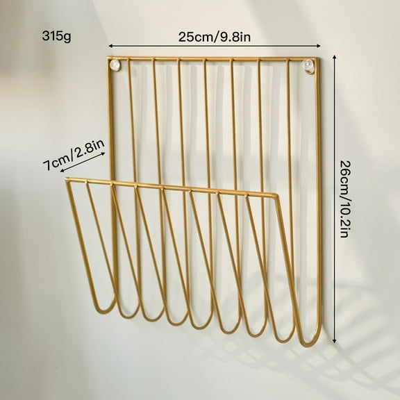 OFFIGAM Wall Mounted Magazine Rack: Wall File Organizer - Metal Wire Holder for Documents Magazines Mail and Home Office Storage