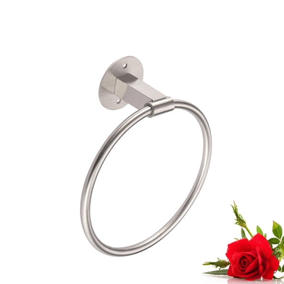 OFFIGAM Wall Mounted Silver Stainless Steel Towel Holder No Drilling Bathroom Accessory