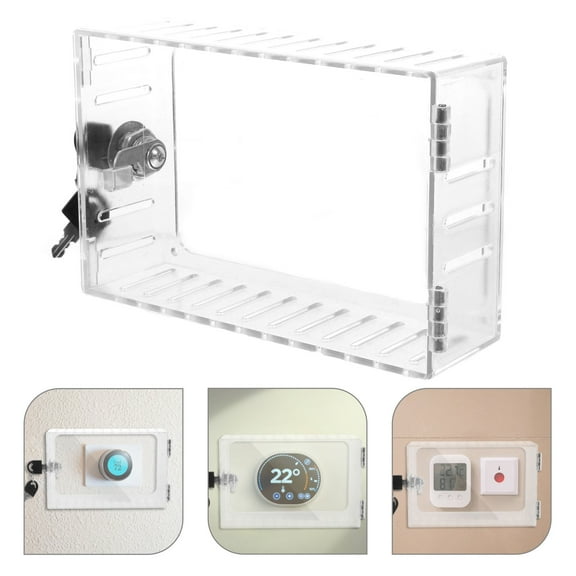 OFFIGAM Transparent Thermostat Protective Box with Tamper-Resistant Design, Clear Plastic Cover, and Secure, 1 Set