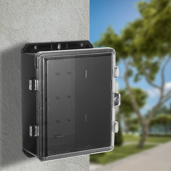 OFFIGAM Black Outdoor Electrical Enclosure with UV Resistant Material for Weather
