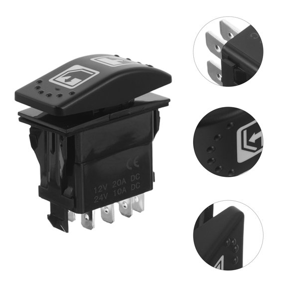 OFFIGAM Waterproof Plastic Rocker Switch for High Low Beam Headlights Designed for Rv and Marine Electrical Systems