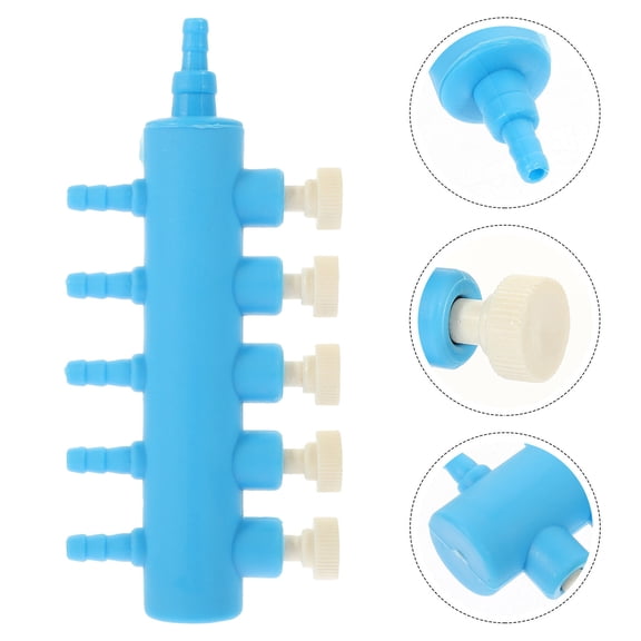 OFFIGAM Wear Resistant Blue Aquarium Valves ABS Material Easy Install Regulator for Fish Tank Use