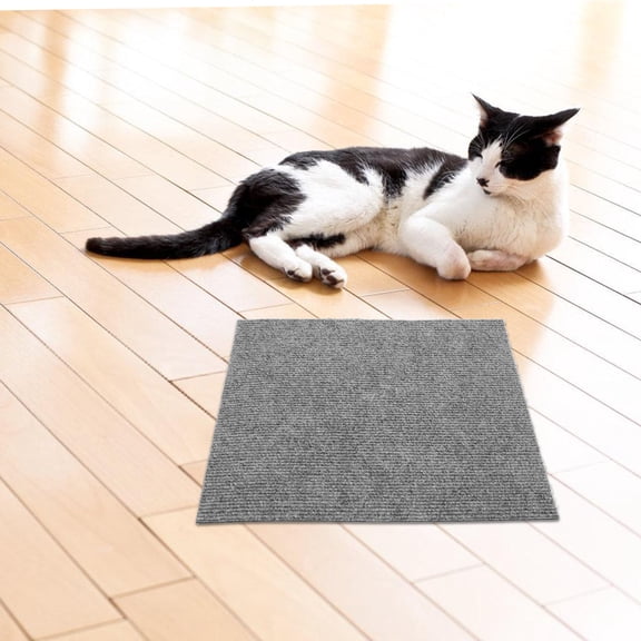 OFFIGAM Grey Cat Scratcher Mat for Furniture and Indoor Use, Pet Scratching Pad for Cats