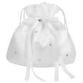 thumbnail image 1 of OFFIGAM Wedding Bride Bag White Fabric Drawstring Purse Bridesmaid Money Pouch Party Favor 8.45X7.66in, 1 of 7