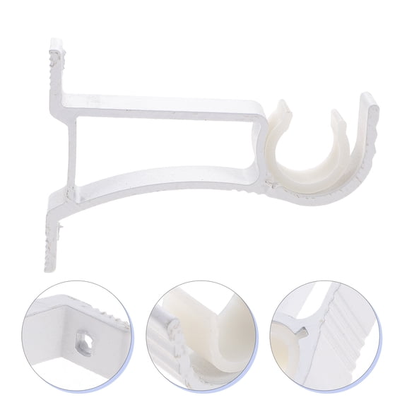 OFFIGAM White Aluminum Alloy Curtain Rod Brackets for Furniture Use Retro Style Easy Installation 4pcs 5/8 Inch