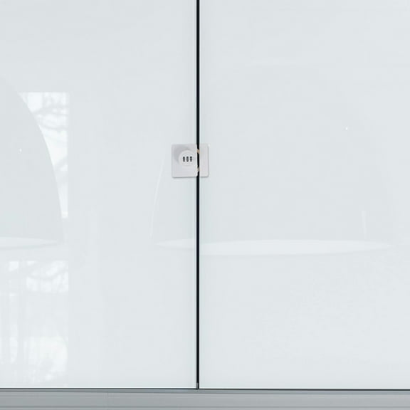 OFFIGAM White Mechanical Keyless Door Lock for Bifold Doors and Closet Security, Easy Installation, and