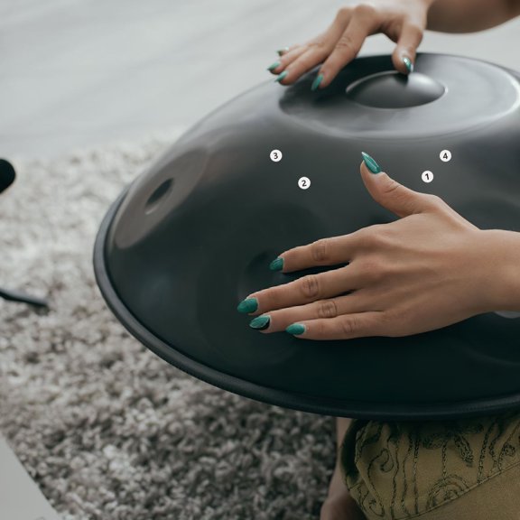OFFIGAM White Handpan Drum Note Stickers with Clear Visual Scale Identification for Percussion