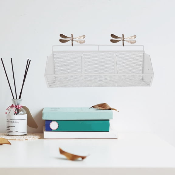 OFFIGAM White Iron Wire Mesh Desk Organizer with 3 Sections, Slanted Design for Home and Office Paper and Document Storage