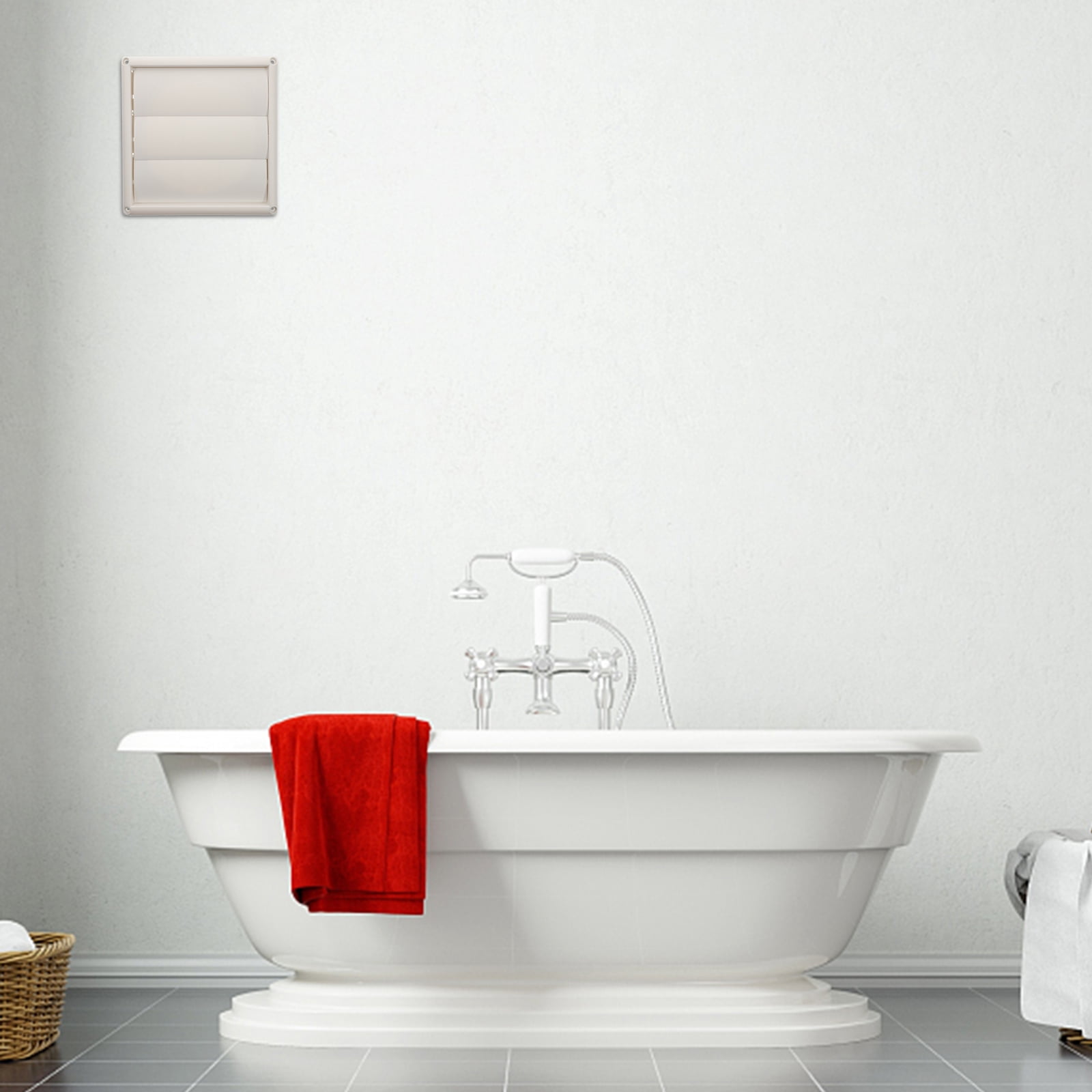 OFFIGAM White Louvered Dryer Vent Cover Replacement, ABS Material, Breathable Design, 5.5 x 5.5 Inches, Easy to Install