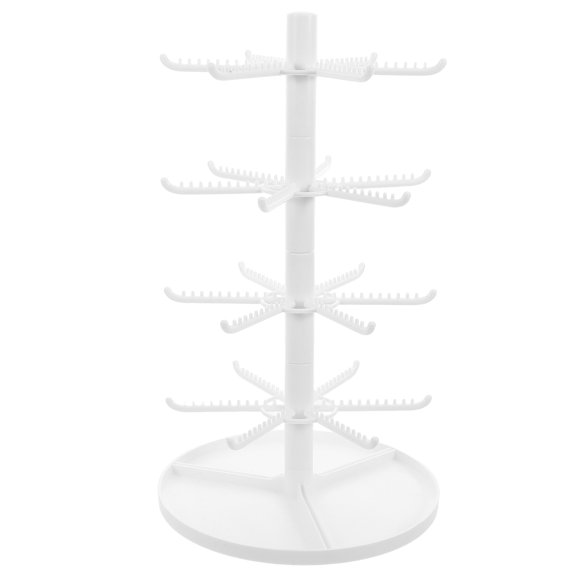 OFFIGAM White Multi Layer Jewelry Stand for Earrings Necklaces Bracelets and Keychain Display
