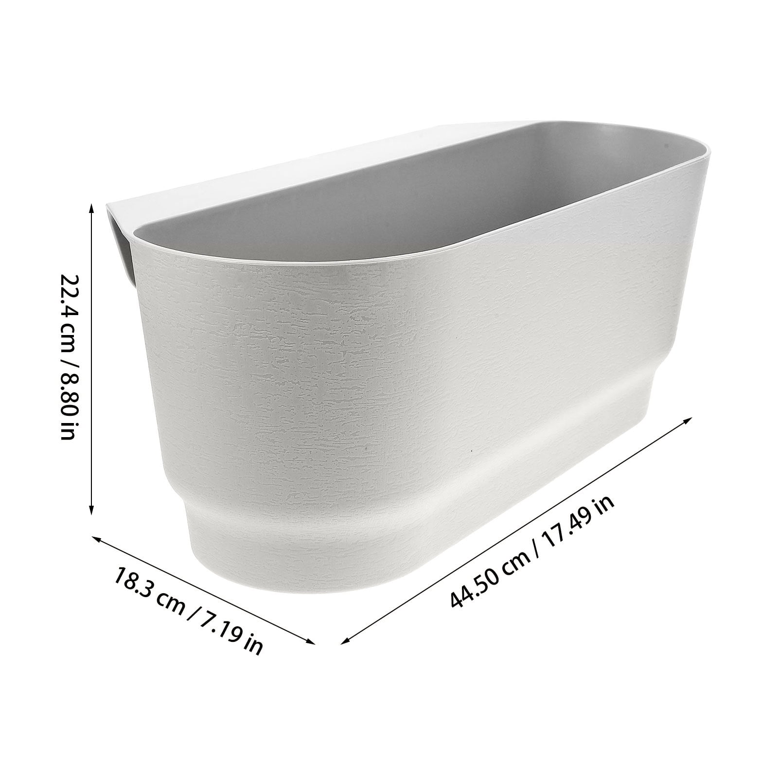 Whit Porch Railing OFFIGAM White Plastic Balcony Flower Box Planter, Outdoor Railing Pot ...