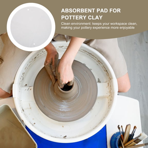 OFFIGAM White Pva Pottery Clay Throwing Pad for Absorbent Trimming and Decoration