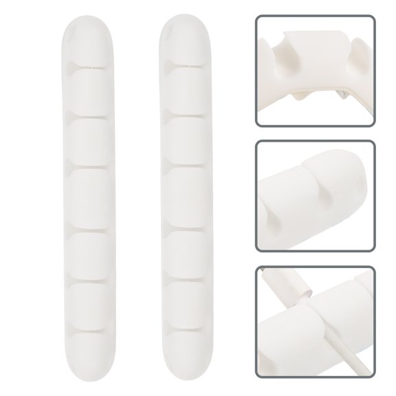 OFFIGAM Silicone Desk Cable Organizer 2-Pack for Office, Home, and School Use - Wire Management Solution