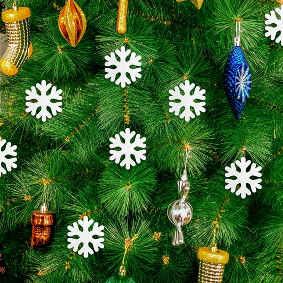 OFFIGAM White Wooden Snowflake Craft 100Pcs for Birthday and Wedding Celebrations