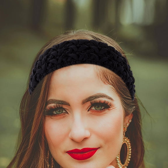 OFFIGAM Wide Headbands Hairband Dark Blue Plastic 1Pack Secure Fit Everyday Use