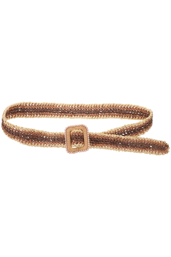 Wide Belt Bohemian Raffia Waist Belt Women Adjustable Fit for Summer Vacation Outdoor Activities 1Pcs