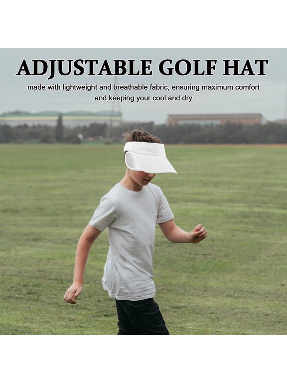White Wide Brim Sun Visor Cap with UV for Hiking, Beach, and Outdoor Activities - 1 Set