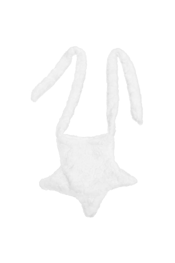 Women's Star Shaped Crossbody Bag White Purse 42x37cm Stylish Casual Shoulder Bag for Everyday Use