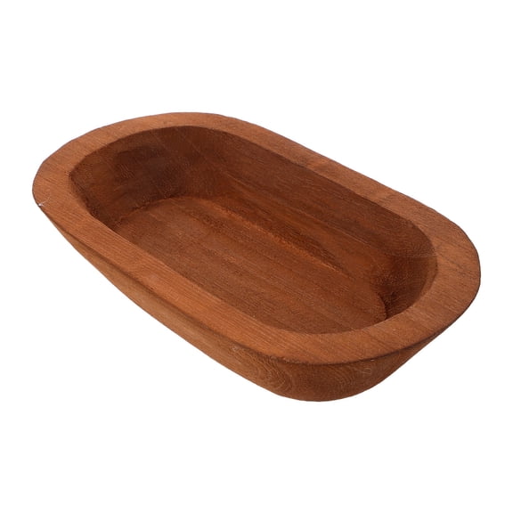 OFFIGAM Wood Decorated Tray Oval Khaki Natural Wood Rustic Farmhouse Dough Bowl for Home Centerpiece