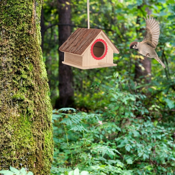 OFFIGAM Wooden Bird Feeder House Multi-Functional Outdoor Garden Bird Feeder 1 Piece