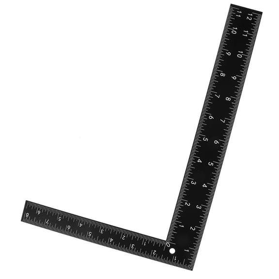 OFFIGAM Woodworking Square Black Steel Lightweight Measuring Tool 1Pack