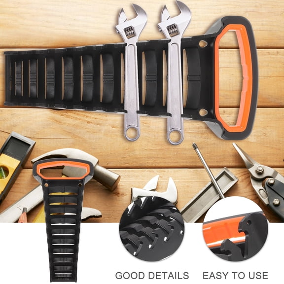 OFFIGAM Wrench Organizer for Toolbox Black Multi Functional Wrench Rack with Compact Space Saving Design