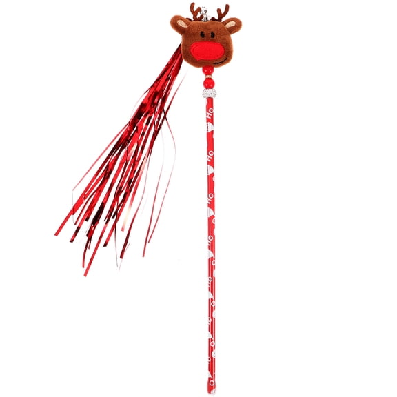 OFFIGAM Interactive Christmas Cat Teaser Toy with Reindeer Decorations, Hanging Holiday Cat Plaything for Festive Fun