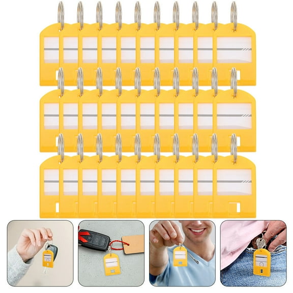 OFFIGAM 35-Piece Colored Key Identification Tags with Plastic Covers for Easy Key Organization and Identification