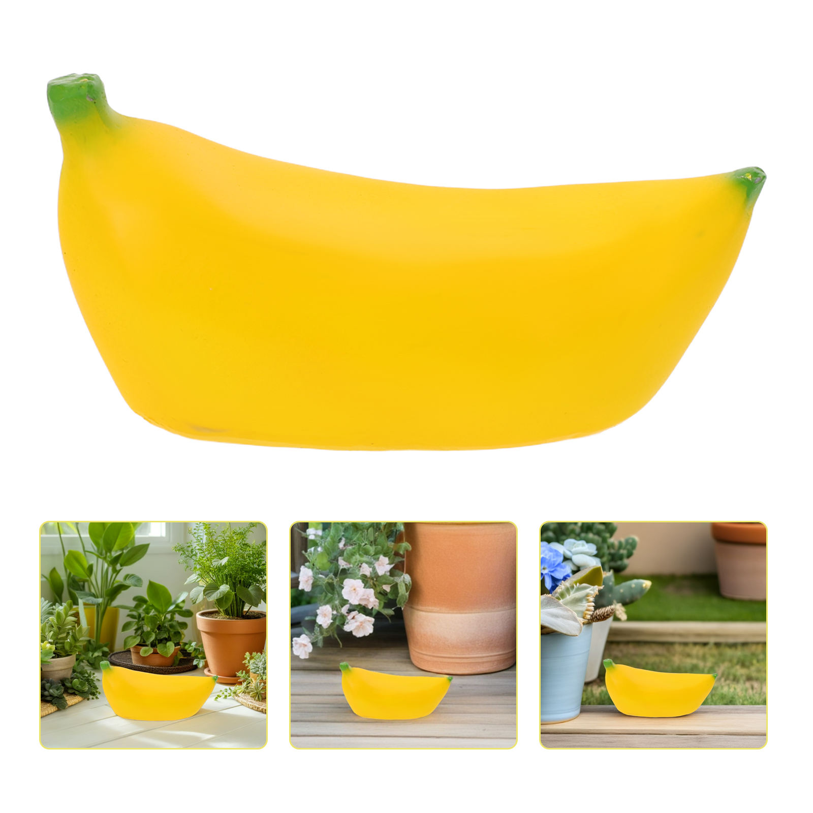 OFFIGAM Creative Yellow Banana Key Hider Outdoor Decorative Storage Box for Home Use