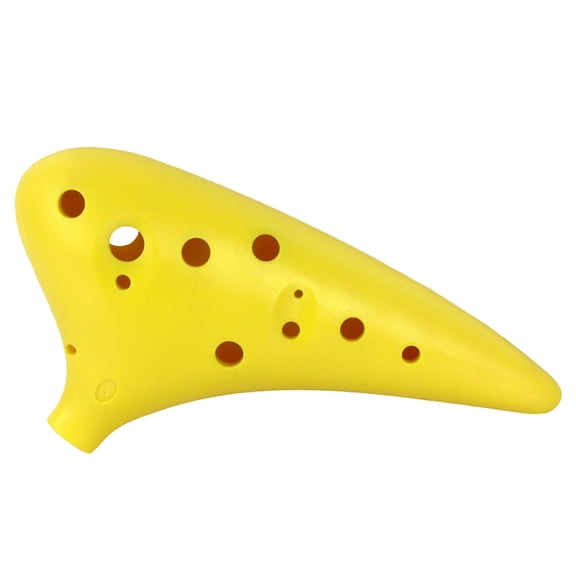 OFFIGAM 12 Holes ABS Ocarina in C Scale Yellow with Storage Bag for Beginner Players