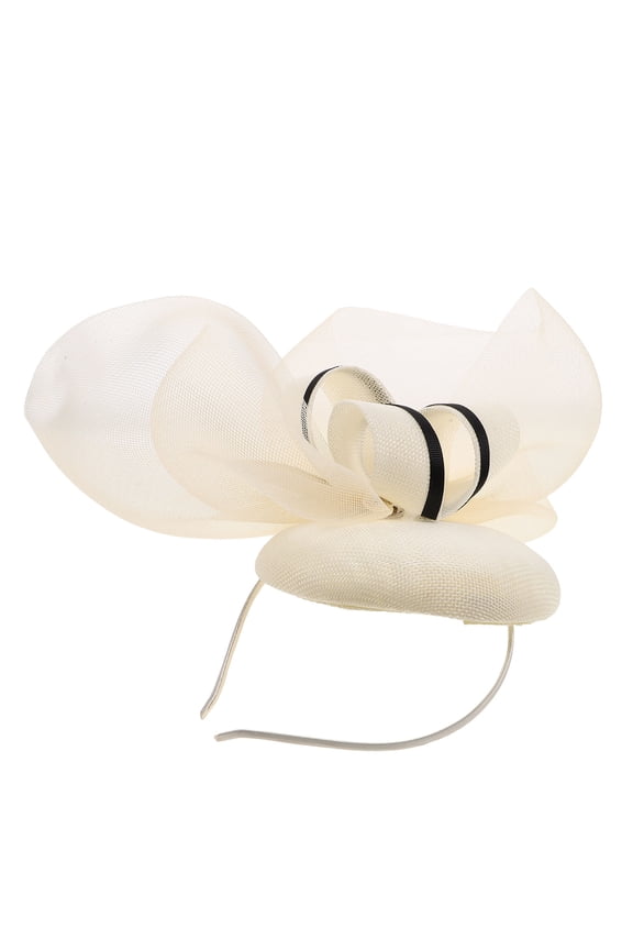 Cocktail Party Hat Beige Fabric Comfortable Fit 1 Pack for Formal Gatherings and Special Occasions