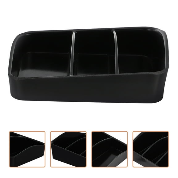 OFFIGAM Black PVC Creamer and Sugar Holder Storage Box Organizer Set for Kitchen Counter and Pantry