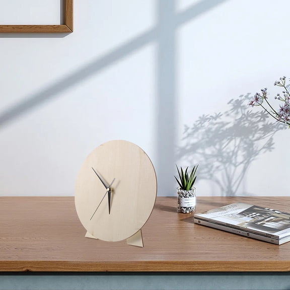 OFFIGAM creative clock decoration Clock Dial Beige Round Painting 1Pack for Home Projects