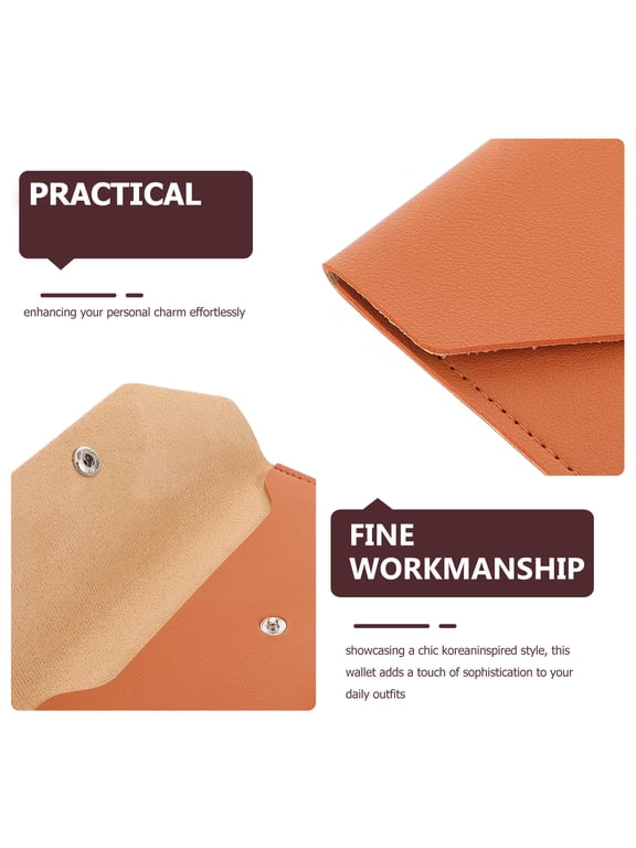 Women's Minimalist Card Holder Wallet Chocolate PU Purse for Shopping and Everyday Use, 1 Piece